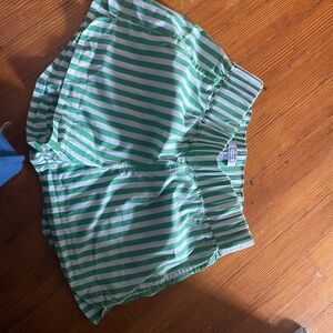 AYR The Staycation Shorts green striped Pull-on High Waist Shorts Size S